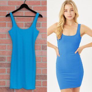 🆕 Ribbed Knit Bodycon Mini Dress - Blue